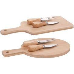 Alpina Käsebrett mit Besteck, assortiert, 3-teilig, 1 Stück, 28.5x18x2 cm