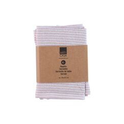 Arti Casa Stoffserviette 4er Set, 35x35 cm Orange gestreift mit Lurex