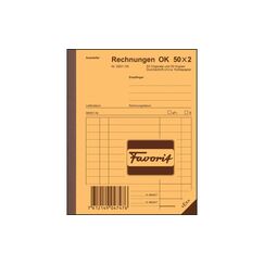 Favorit Rechnungen blau/weiss, 113x144mm, 50x2 Blatt