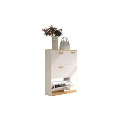 VCM Morgenthaler VCM Schuhschrank Halom L Weiss/Honig-Eiche