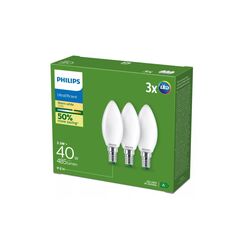 Philips LED CLA 3-er Pack 40W B35 E14 WW FR ND UE 3CT/4EC