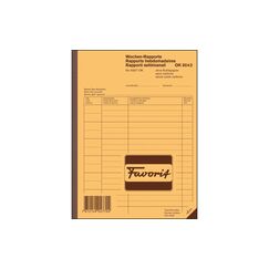 Favorit Wochen-Rapporte weiss/weiss, D/F/I, 156x210mm, 50x2 Blatt