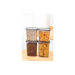 Hermia Hermi Vorratsdosen-Set 4 Stück Anthrazit 2x 1150 ml / 2x 1500 ml, Plastik