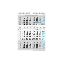 Simplex 3-Monats-Wandkalender 2027 Sonntage blau, mit Spiralbindung, 310x400mm