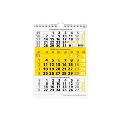 Simplex 3-Monats-Wandkalender 2027 Sonntage gelb, Spiralbindung, 310x400mm