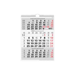 Simplex 3-Monats-Wandkalender 2027 Sonntage rot, mit Spiralbindung, 310x400mm