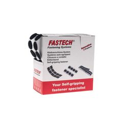 FASTECH Klettpunkte Box 20 mm x 5 m selbstklebend, Schwarz