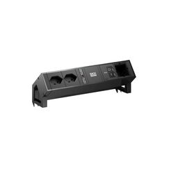 Bachmann DESK2 2xT13 1xUSB C/C 65W CM 0,2m RAL9005 65 W, 0.2 m