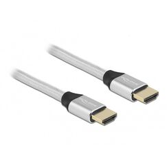 DeLOCK Ultra High Speed HDMI Kabel 48 Gbps 8K 60 Hz silber 3 m zertifiziert