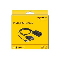 DeLOCK Adapter DVI Stecker zu DisplayPort 1.2 Buchse schwarz 4K mit HDR Funktion 50 cm