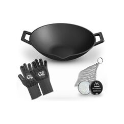 Gusskoenig Wokpfanne 36 cm mit Pflegepaste