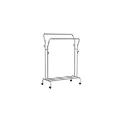 Songmics Kleiderständer mit Räder, Weiss 102.5x52.5x153.9 cm(LxBxH),Stahl,Kunststoff
