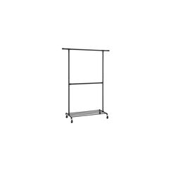 Songmics Kleiderständer mitRäder und Ablage 130x49x198 cm (LxBxH), Stahl