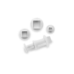 Ibili Fondant Ausstecher Quadrat 3er Set mit Auswerffunktion