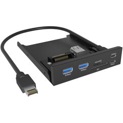 RaidSonic ICY BOX IB-HUB1419-i3, 2x Type-C, 2x Type-A mit USB Type-C®/Type-A Hub & Kartenleser