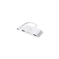 PureLink Premium Multiport Adapter USB-C Ausgänge: HDMI/DVI/DP, 10cm, Weiss