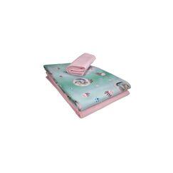 Stoff-Set Jersey Pferd mint 2x1m Stoff, 0.5m Bund
