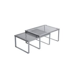 Songmics Regal, 2er Set aus Metalll Metall, stapelbar, Traglast pro Ablage 10kg