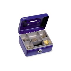 Rieffel Geldkasette mit Münzeinsatz 12.5x9.5x6 cm, blau