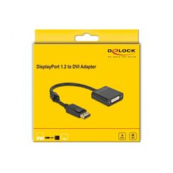 DeLOCK Adapter DisplayPort 1.2 Stecker zu DVI Buchse 4K Aktiv schwarz
