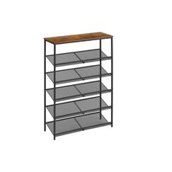 Vasagle Schuhgestell Industrial 5 Ablagen 76x28x114 cm,Traglast verschieden