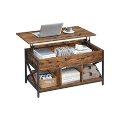 Vasagle Couchtisch Industrial 100x50x49-62 cm (LxBxH), Holz, Stahl
