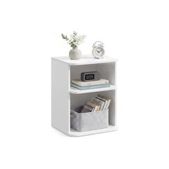Vasagle Nachttisch in Weiss 35x30x45 cm, Spanplatte