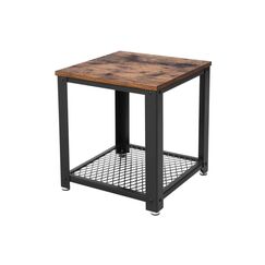 Vasagle Beistelltisch Industriall 45x45x55 cm (LxBxH), Holz, Stahl