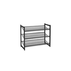 Songmics Schuhregal, 3 Ablagen 74x30.5x62.5 cm, Stahl, Schwarz