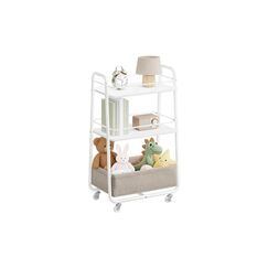 Vasagle Bartrolley Weiss 43.2x30.4x81 cm, Stahl, Polyester