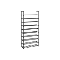 Songmics Schuhgestell, 10 Ablagen 92x30x194 cm (BxTxH), Stahl, Kunststoff