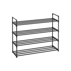 Songmics Schuhgestell, 4 Ablagen 92x30x74 cm (BxTxH), Stahl, Kunststoff