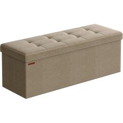 Songmics Sitztruhe Ottomane, 110x38x38 cm Braun, MDF, Schaumstoff
