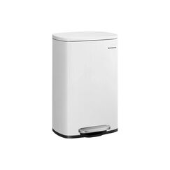 Songmics Treteimer 50 Liter, Weiss 43.2x37.1x63.2 cm, Stahl, Kunststoff