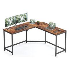 Vasagle Bürotisch braun-schwarz Ecktisch 140x140cm