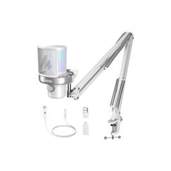 Maono Mikrofon DM40 Pro Weiss USB, Wireless, inkl Arm, RGB, Plug & Play