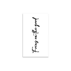 minink Tattoo Schrift Focus on the good Grösse: L (2.0 cm x 9.5 cm)