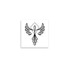 minink Tattoo Abstrakter Phönix Grösse: S (3.5 cm x 4.2 cm)