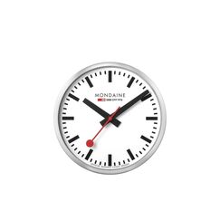 Mondaine Wanduhr Smart stop2go,WiFi 25cm Aluminium, Analoguhr, Quarz Uhrwerk
