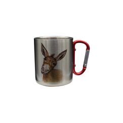 CN Tasse Esel 330 ml Edelstahl, Silber, 8x9 cm (DxH)