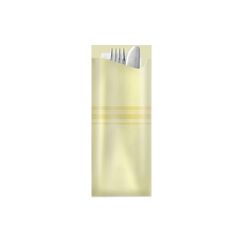 Pochetta Besteckset 100 Stk., Champagner Papierbesteck, 2-lalgiger Serviette 33x33cm
