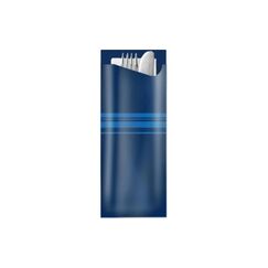 Pochetta Besteckset 100 Stk., Blau Papierbesteck, 2-lalgiger Serviette 33x33cm