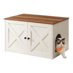Feandrea Katzenhaus für Katzentoilette 80x53x50 cm (LxBxH), Holz