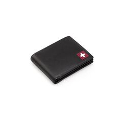 CN Portemonnaie RFID Schweizerkreuz Aus Leder, Schwarz