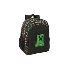 Safta Minecraft Creeper Kinderrucksack 15 l, 38 x 32 x 12 cm, schwarz
