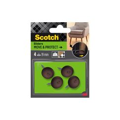 Scotch 3M Stuhlbeingleiter Move & Protect, Ø 19 mm, Braun, 4er Pack