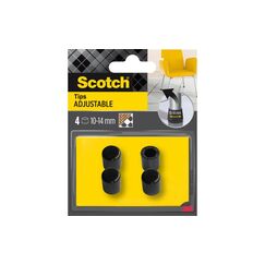 Scotch 3M Stuhlbeingleiter Adjustable, Ø 10-14 mm, Schwarz, 4er Pack