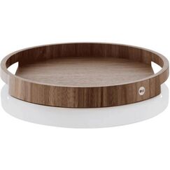 AdHoc Serviertablett Aura Akazie/Walnussholz, D 40 cm, H 4,3  cm