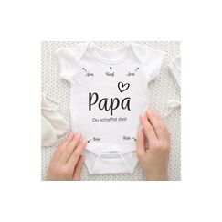 Trendcompany Babybody Papa du schaffst das  62/68, weiss