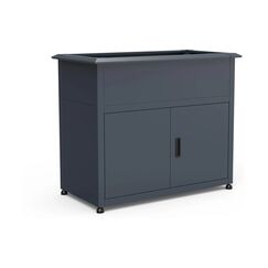 Westmann Metall Hochbeet Plexa +Stauraum & Schneckenkante Anthrazit